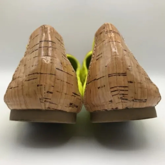 BCBGeneration Womens Elley Cork Ballet Flat Shoes Yellow Cap Toe Slip Ons 9.5B🌴 - Picture 2 of 10